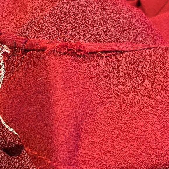 Zara Woman Burgundy Red Jumpsuit Small One Shoulder Ruffle - Picture 6 of 8